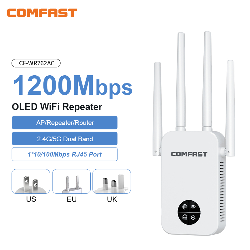 Smart Home Router - COMFAST 1200Mbps Ripetitore Wifi Smart Screen