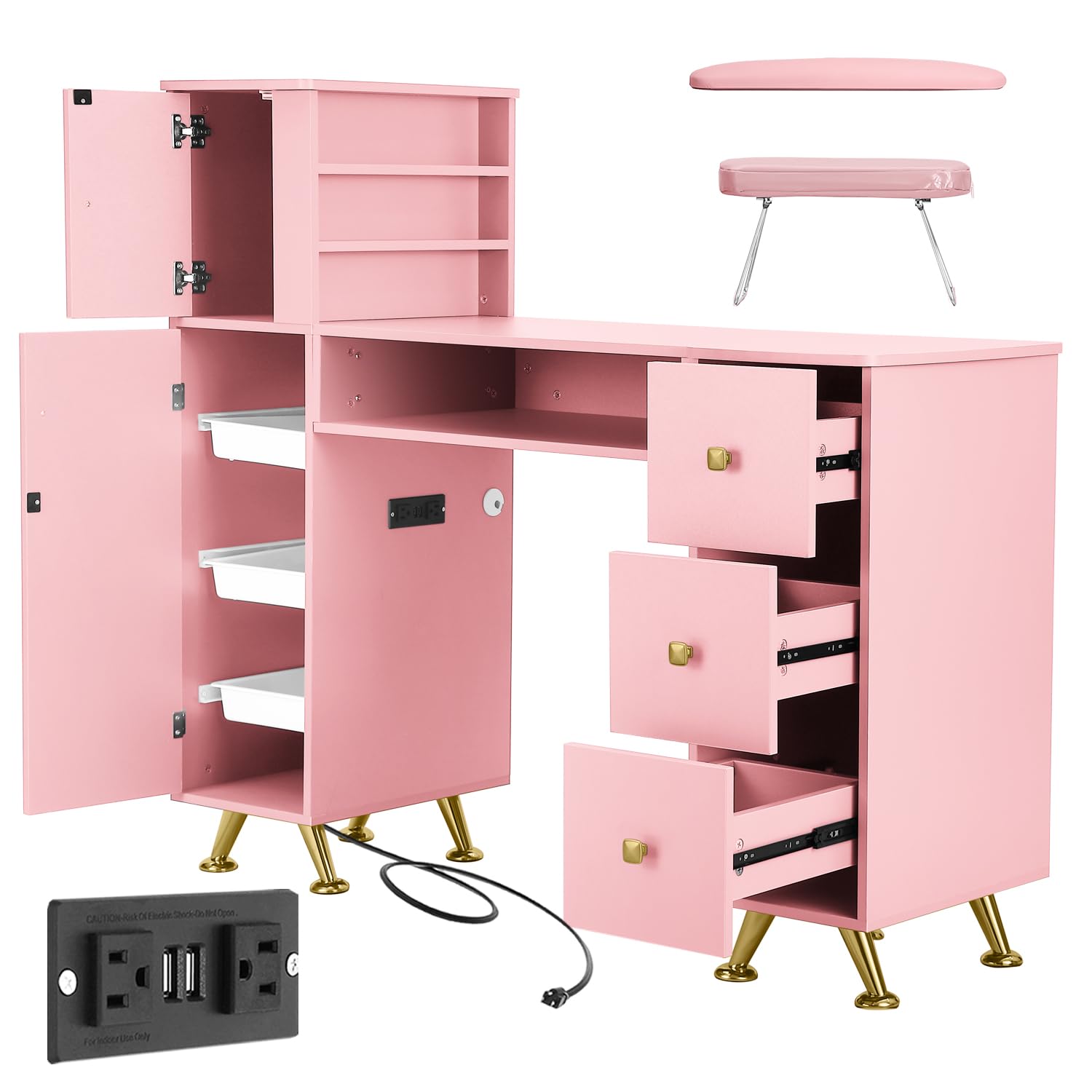 Smart Home Pc - Tavolo Rosa per Manicure, Postazione per