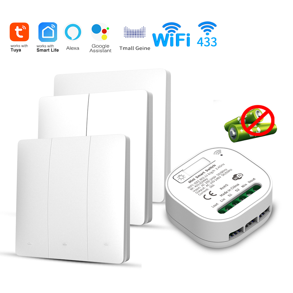 Smart Home Energy - Interruttore Luce Intelligente Tuya WiFi Autoalimentato,