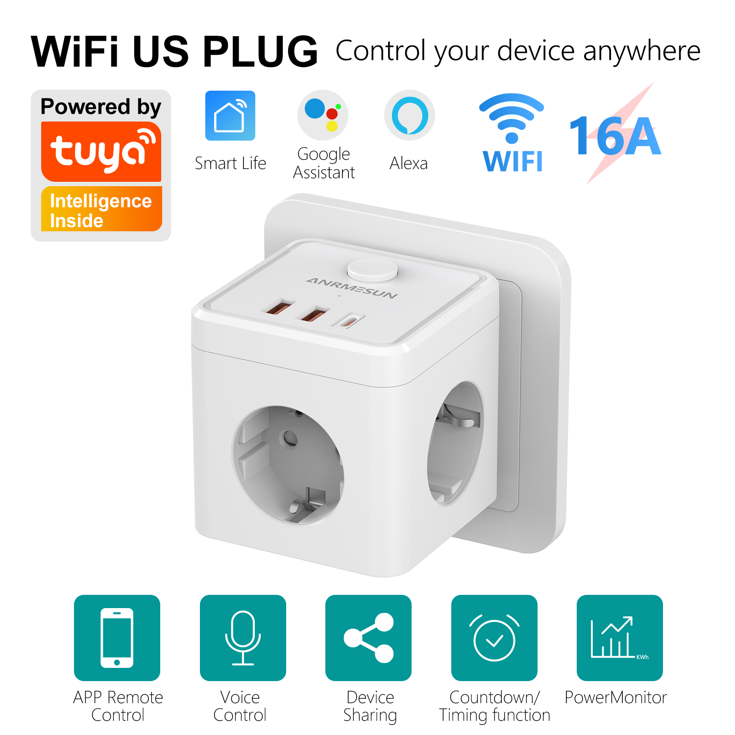 Presa EU con 3 Uscite, 2 USB-A - Smart Home Or Smart Home recensione e prezzo